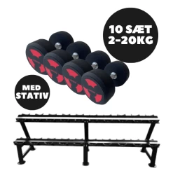 Håndvægt Sæt 2-20kg (10 Sæt) Med Stativ Fra Norgym