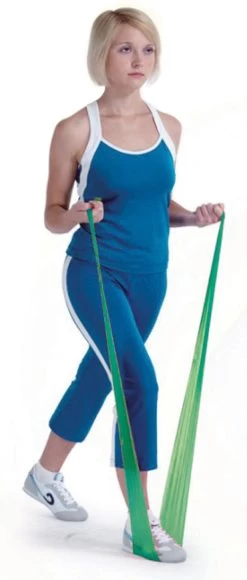 Aserve Latexfri Træningselastik Light Grøn 45m - FitnessNyheder