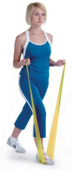 Aserve Latexfri Træningselastik X-Light Gul 45m - FitnessNyheder