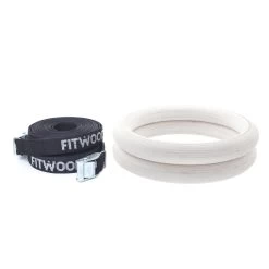 FitWood ULPU Gymnastikringe 28mm - Glazing-overflade / Sort Strop - FitnessNyheder